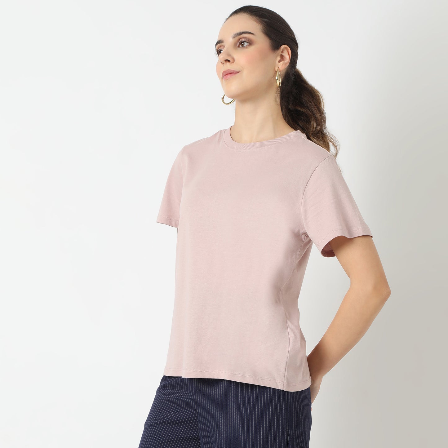 Solid Regular Fit Tee – Super Soft, 100% Cotton & Perfect for Daily Wear